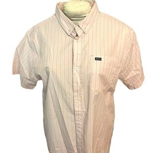 RVCA Pink Striped Button Down Shirt